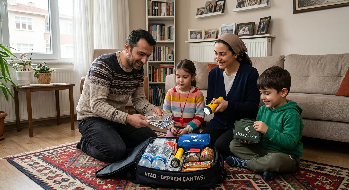 Depreme hazırlık çantası ve acil durum malzemeleri