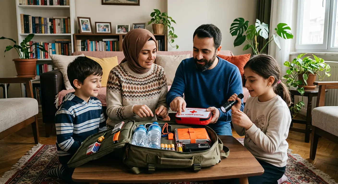 Depreme hazırlık çantası ve acil durum malzemeleri
