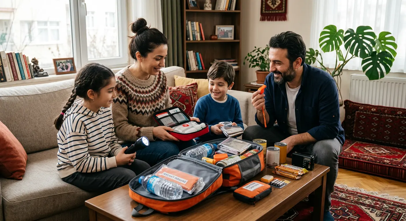 Depreme hazırlık çantası ve acil durum malzemeleri