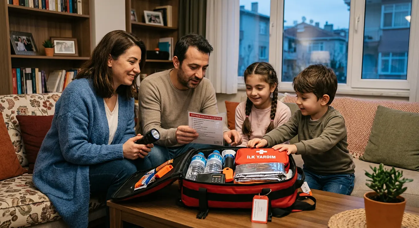 Depreme hazırlık çantası ve acil durum malzemeleri