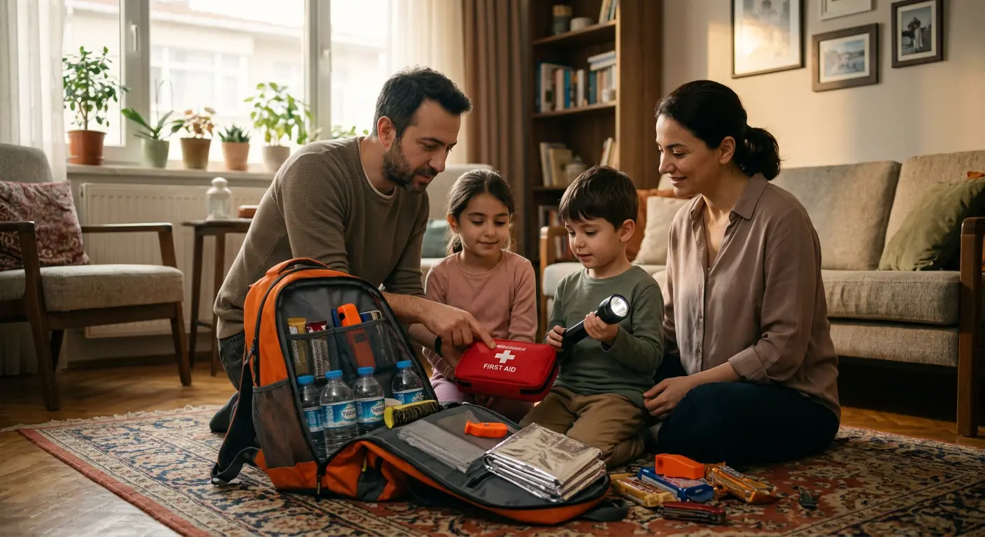 Depreme hazırlık çantası ve acil durum malzemeleri