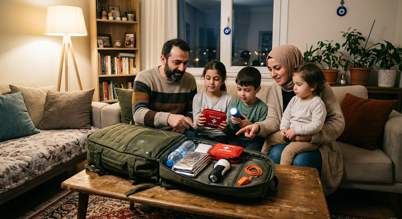 Depreme hazırlık çantası ve acil durum malzemeleri