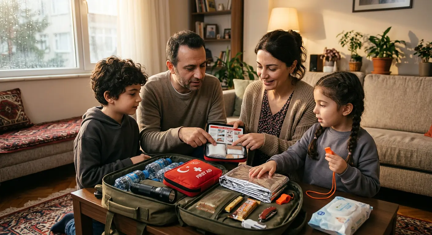 Depreme hazırlık çantası ve acil durum malzemeleri