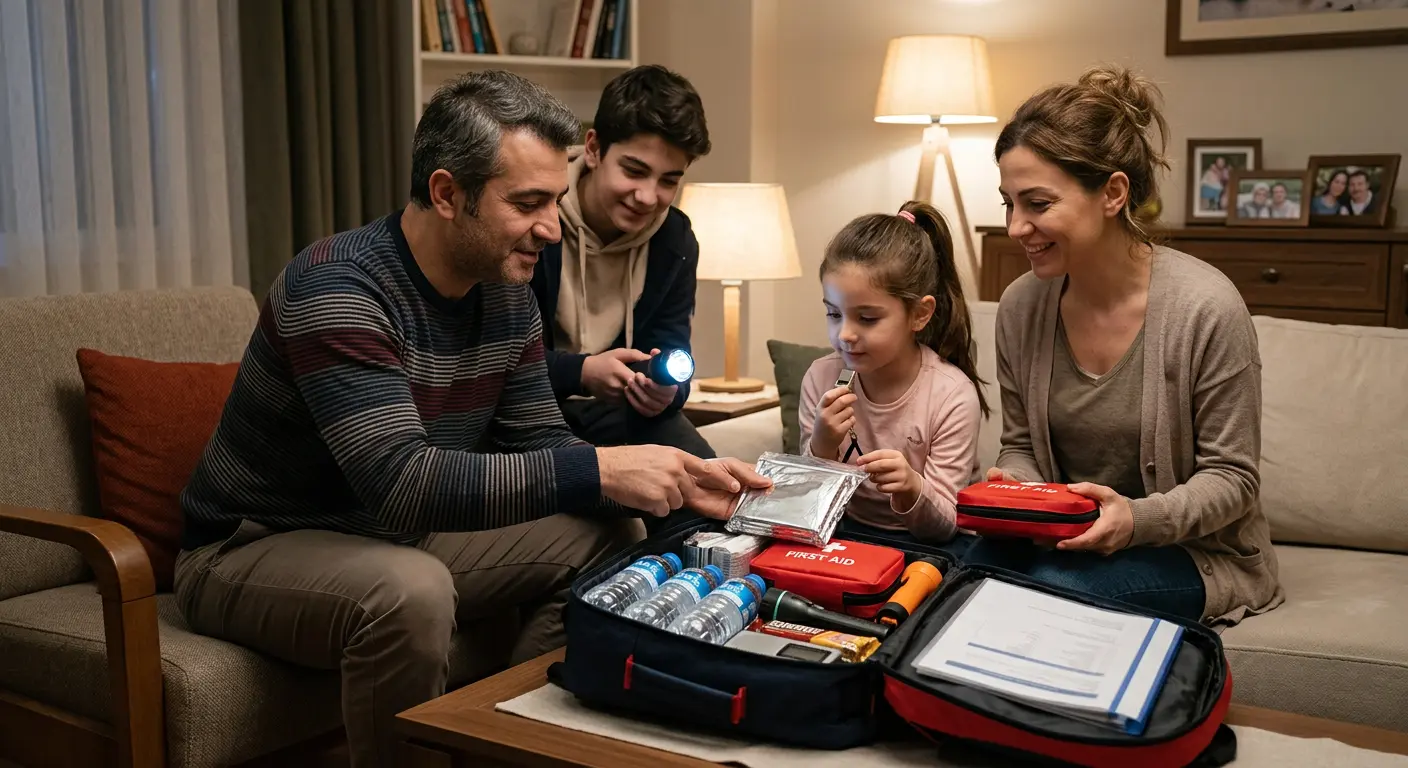 Depreme hazırlık çantası ve acil durum malzemeleri