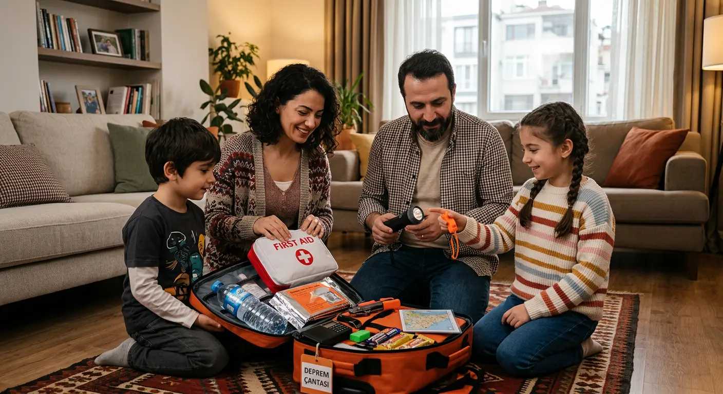 Depreme hazırlık çantası ve acil durum malzemeleri