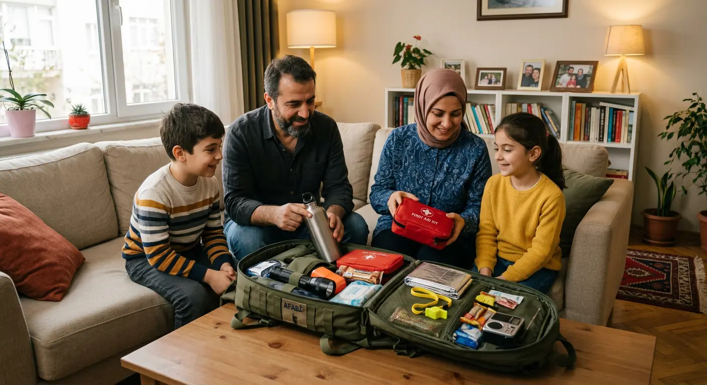 Depreme hazırlık çantası ve acil durum malzemeleri