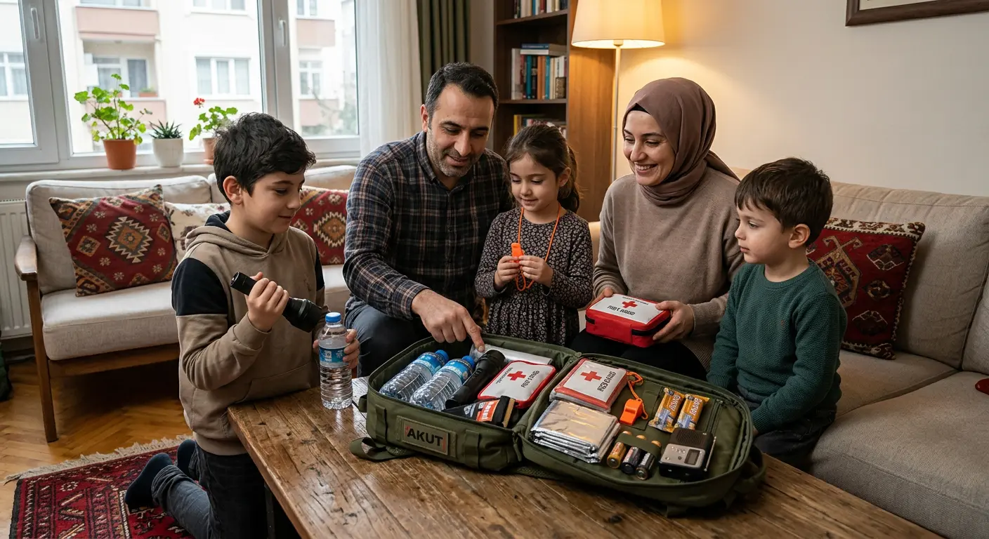 Depreme hazırlık çantası ve acil durum malzemeleri