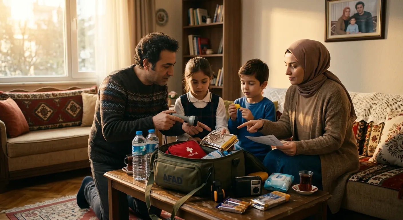 Depreme hazırlık çantası ve acil durum malzemeleri