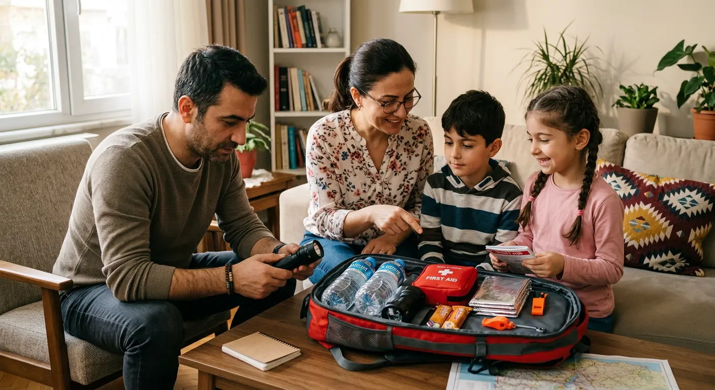 Depreme hazırlık çantası ve acil durum malzemeleri