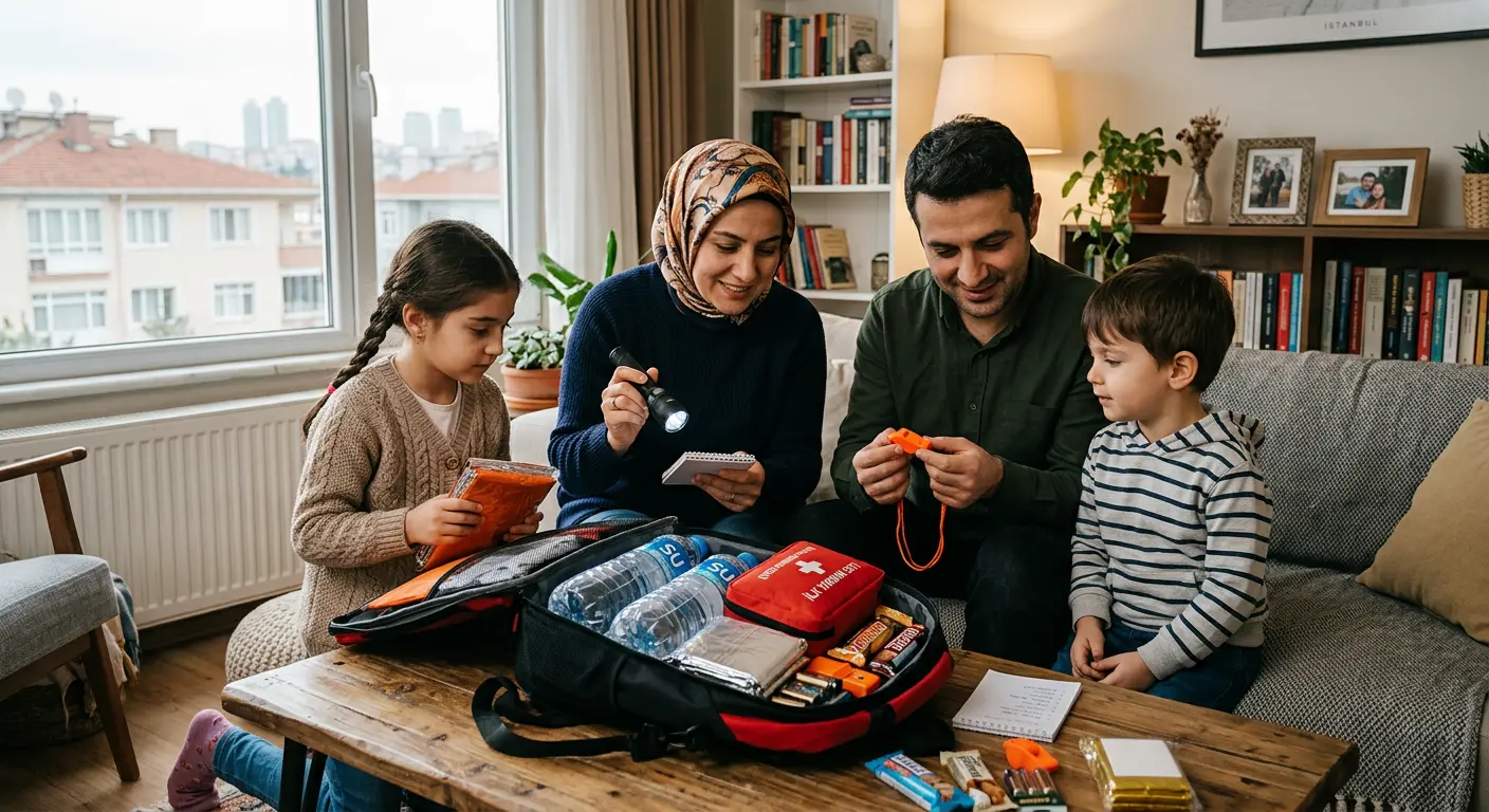 Depreme hazırlık çantası ve acil durum malzemeleri