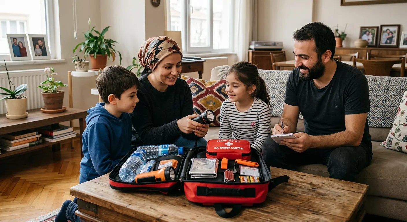 Depreme hazırlık çantası ve acil durum malzemeleri