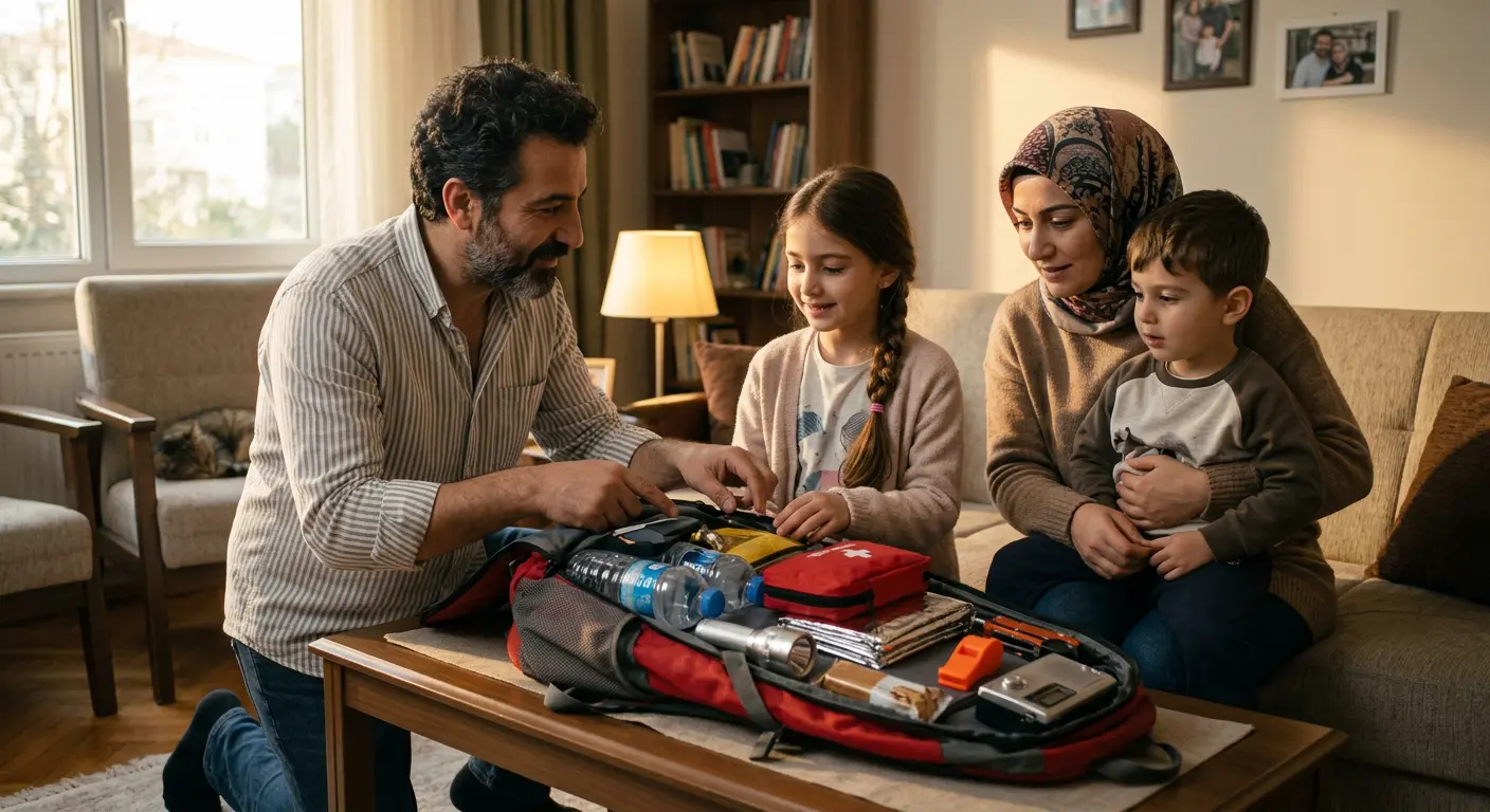 Depreme hazırlık çantası ve acil durum malzemeleri