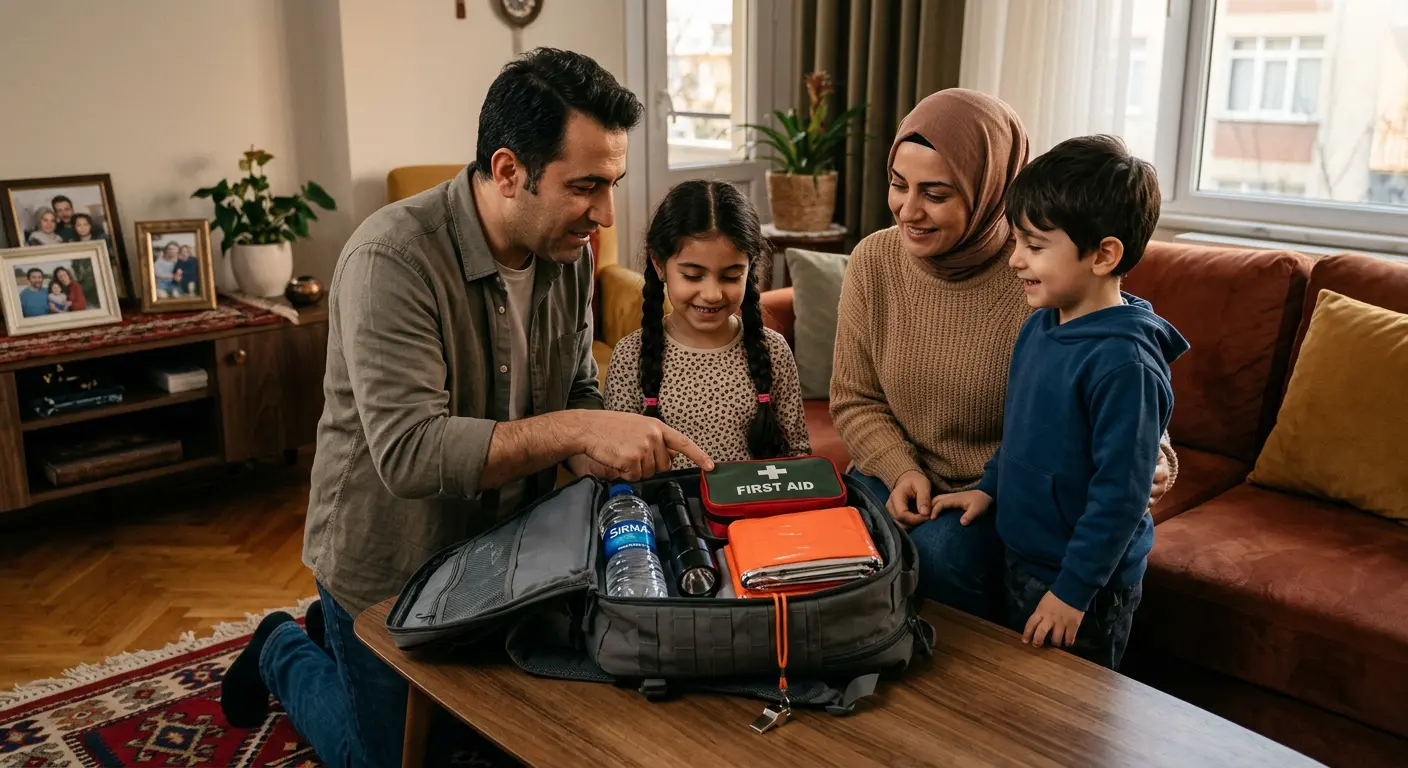 Depreme hazırlık çantası ve acil durum malzemeleri