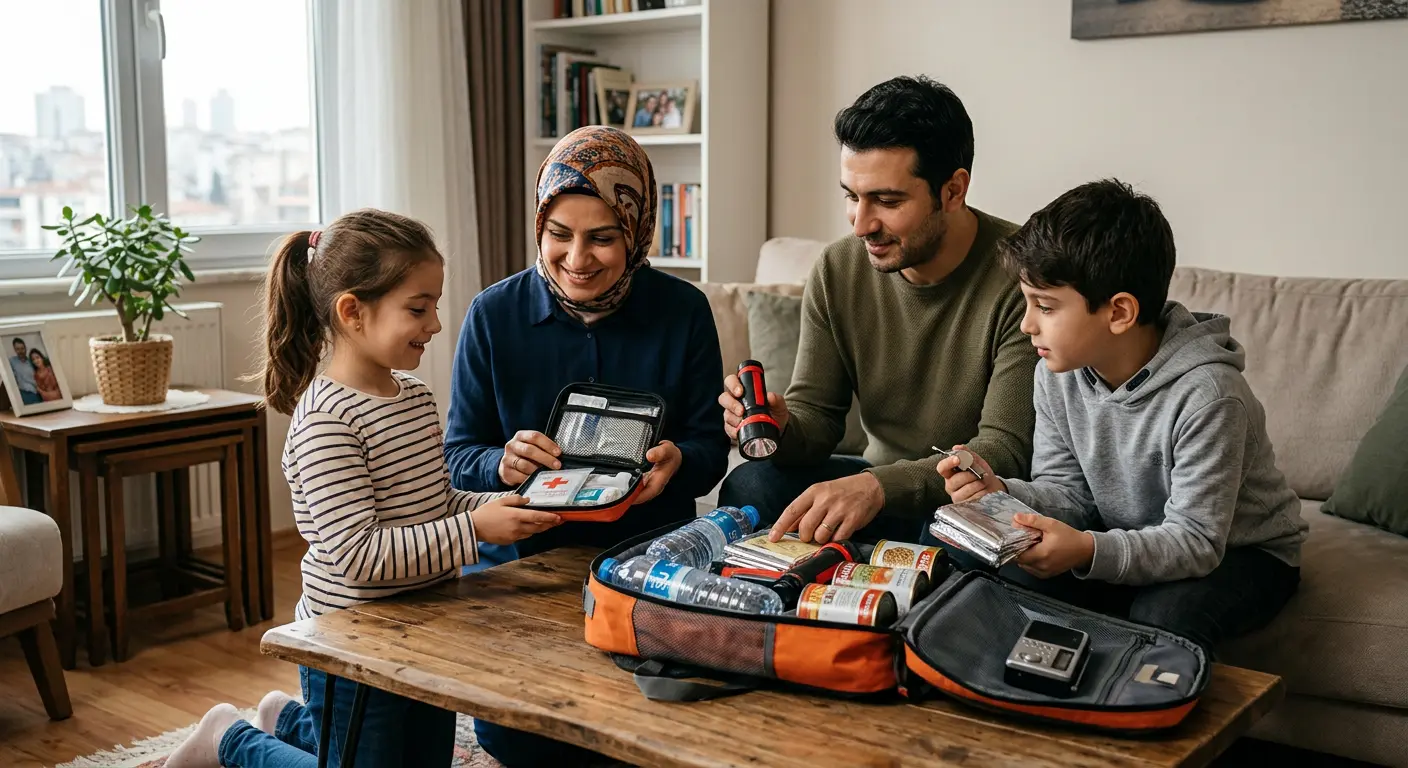 Depreme hazırlık çantası ve acil durum malzemeleri