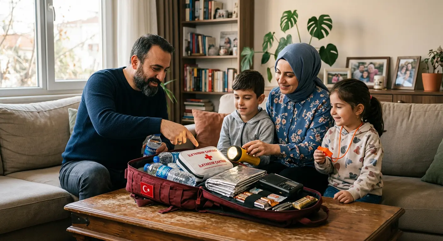 Depreme hazırlık çantası ve acil durum malzemeleri