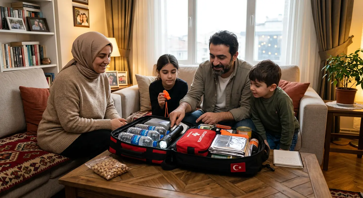 Depreme hazırlık çantası ve acil durum malzemeleri
