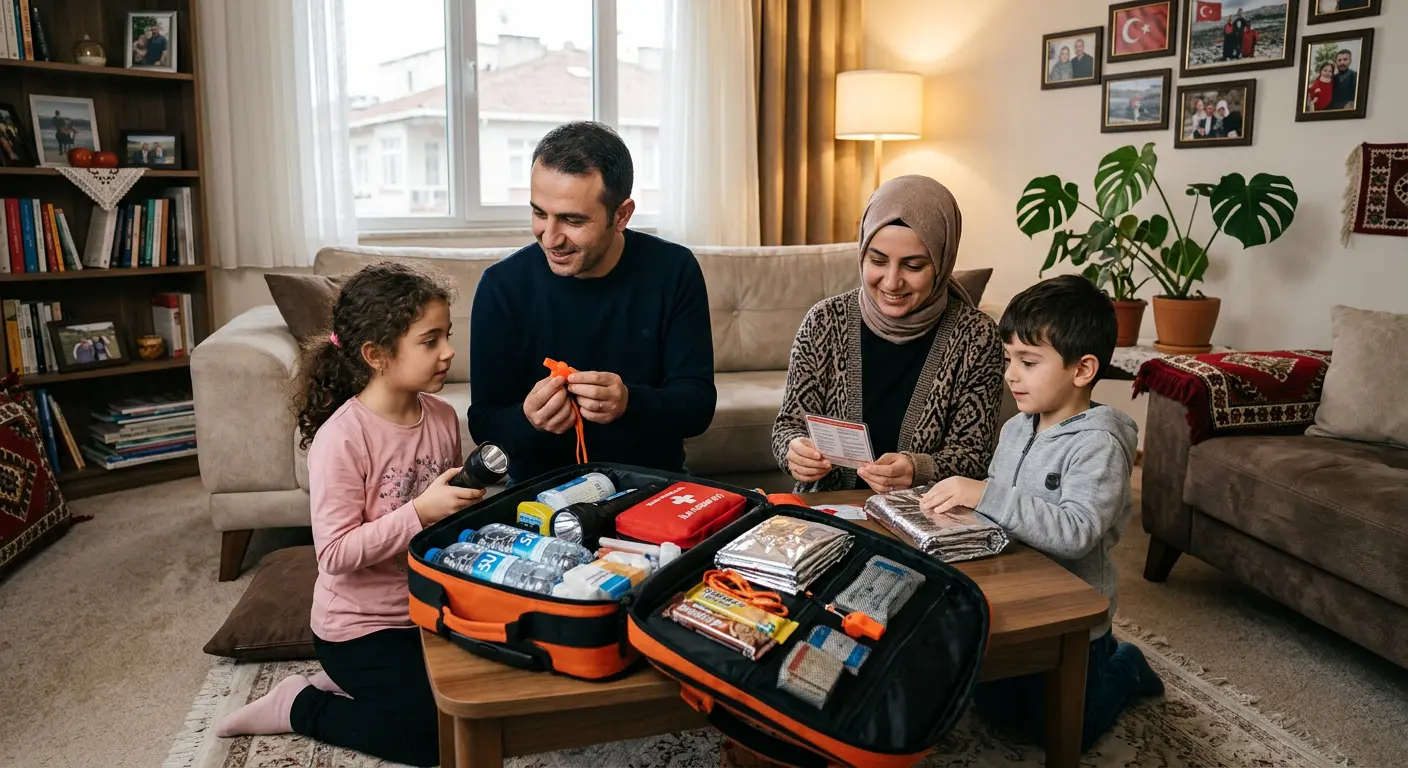 Depreme hazırlık çantası ve acil durum malzemeleri