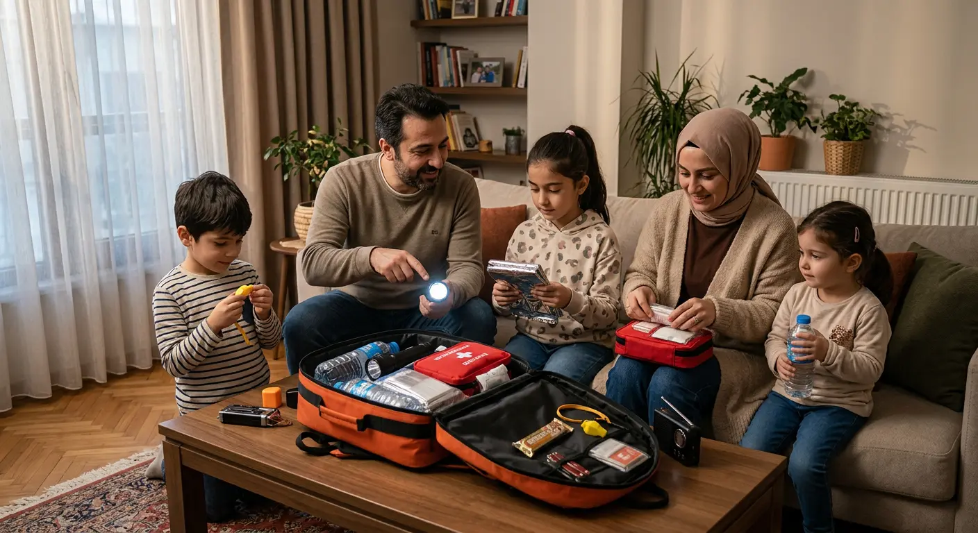Depreme hazırlık çantası ve acil durum malzemeleri