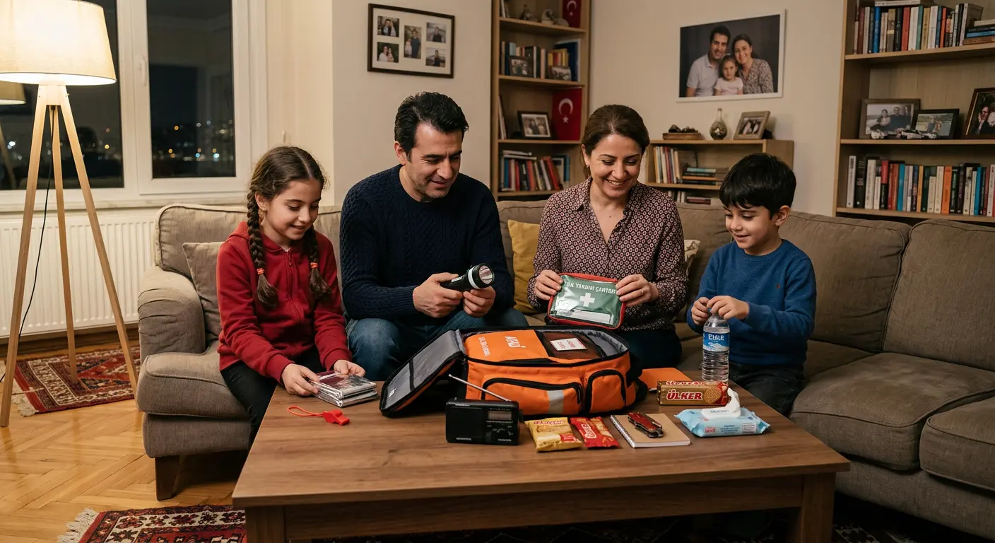 Depreme hazırlık çantası ve acil durum malzemeleri