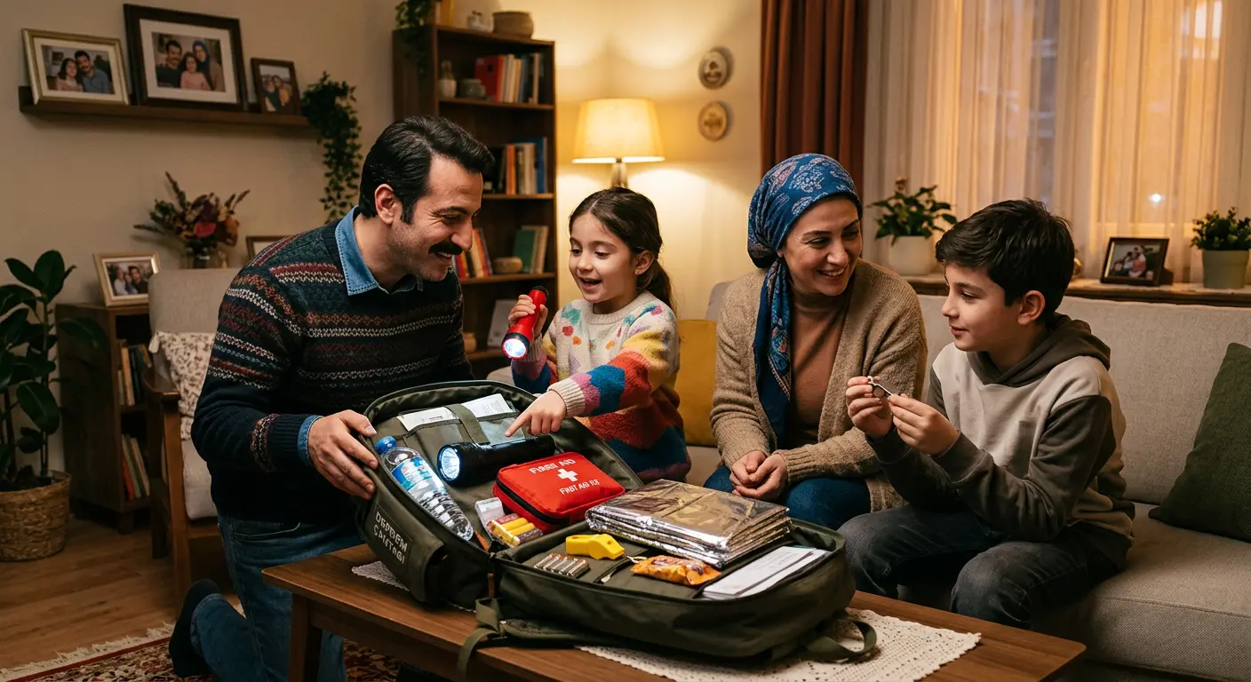 Depreme hazırlık çantası ve acil durum malzemeleri