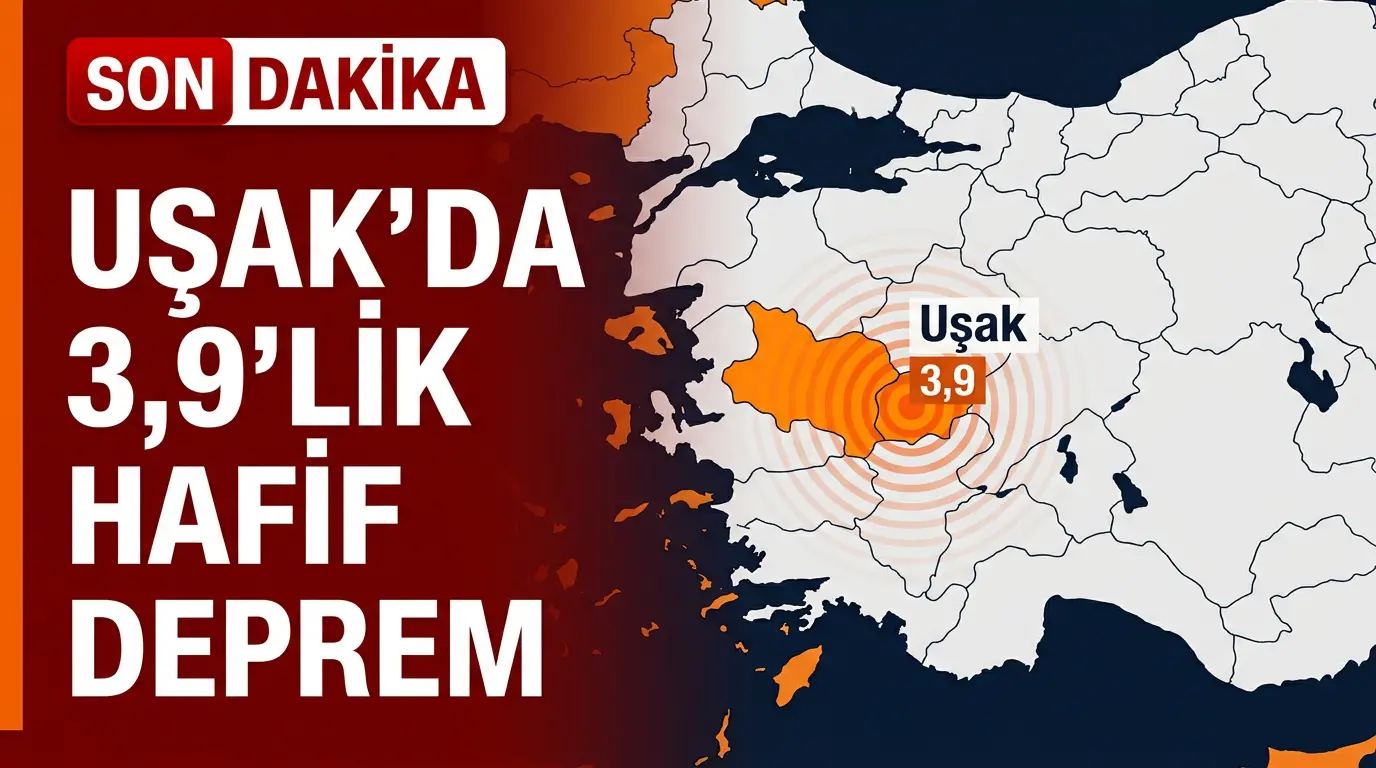 Uşak Deprem Haberi: 3.9 Büyüklüğünde Sarsıntı Meydana Geldi