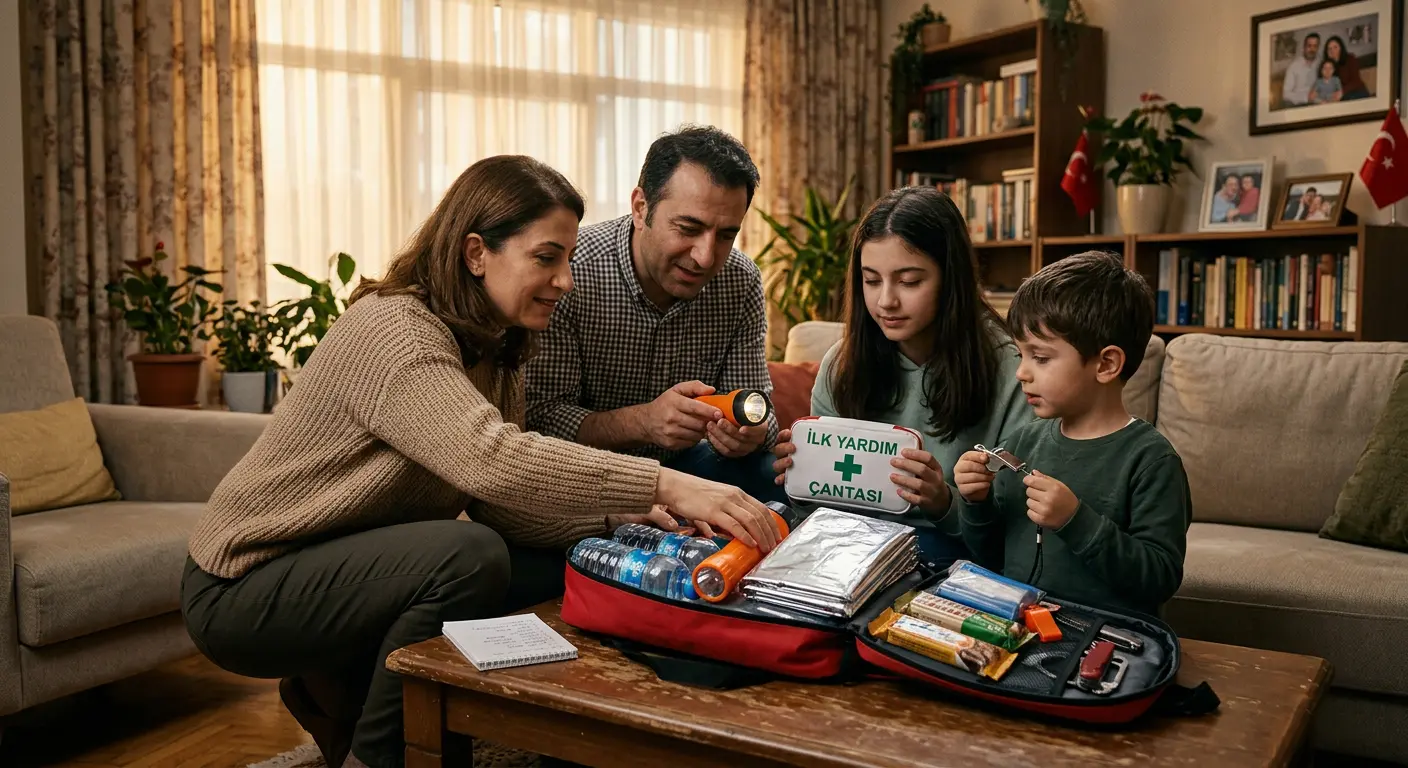 Depreme hazırlık çantası ve acil durum malzemeleri