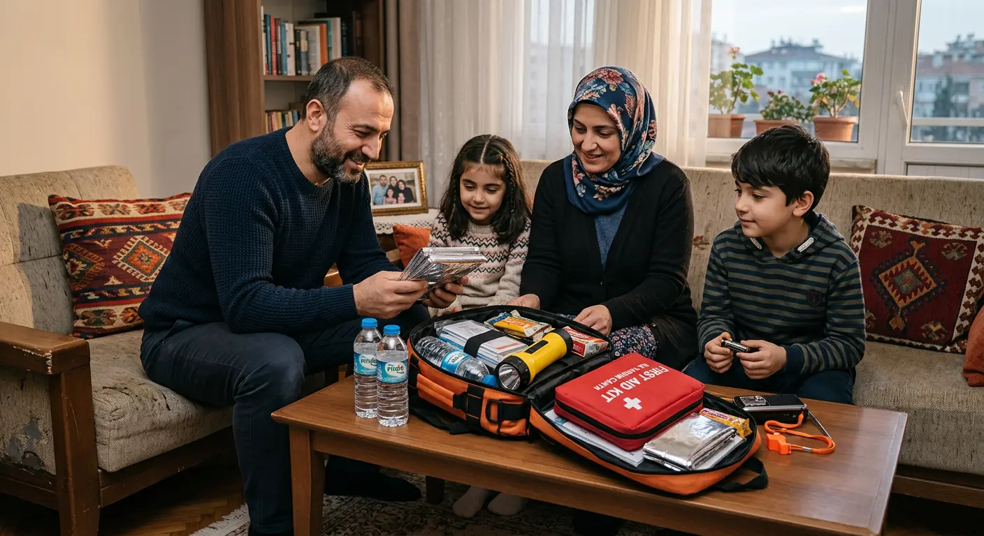 Depreme hazırlık çantası ve acil durum malzemeleri