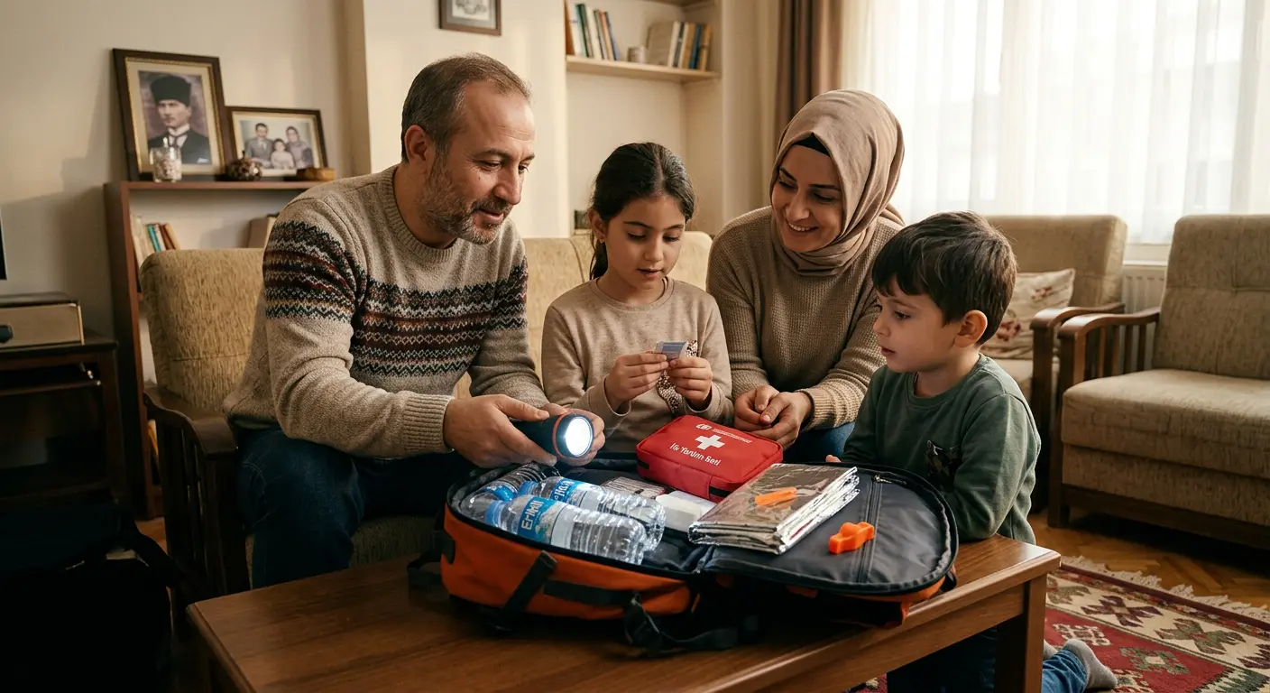Depreme hazırlık çantası ve acil durum malzemeleri