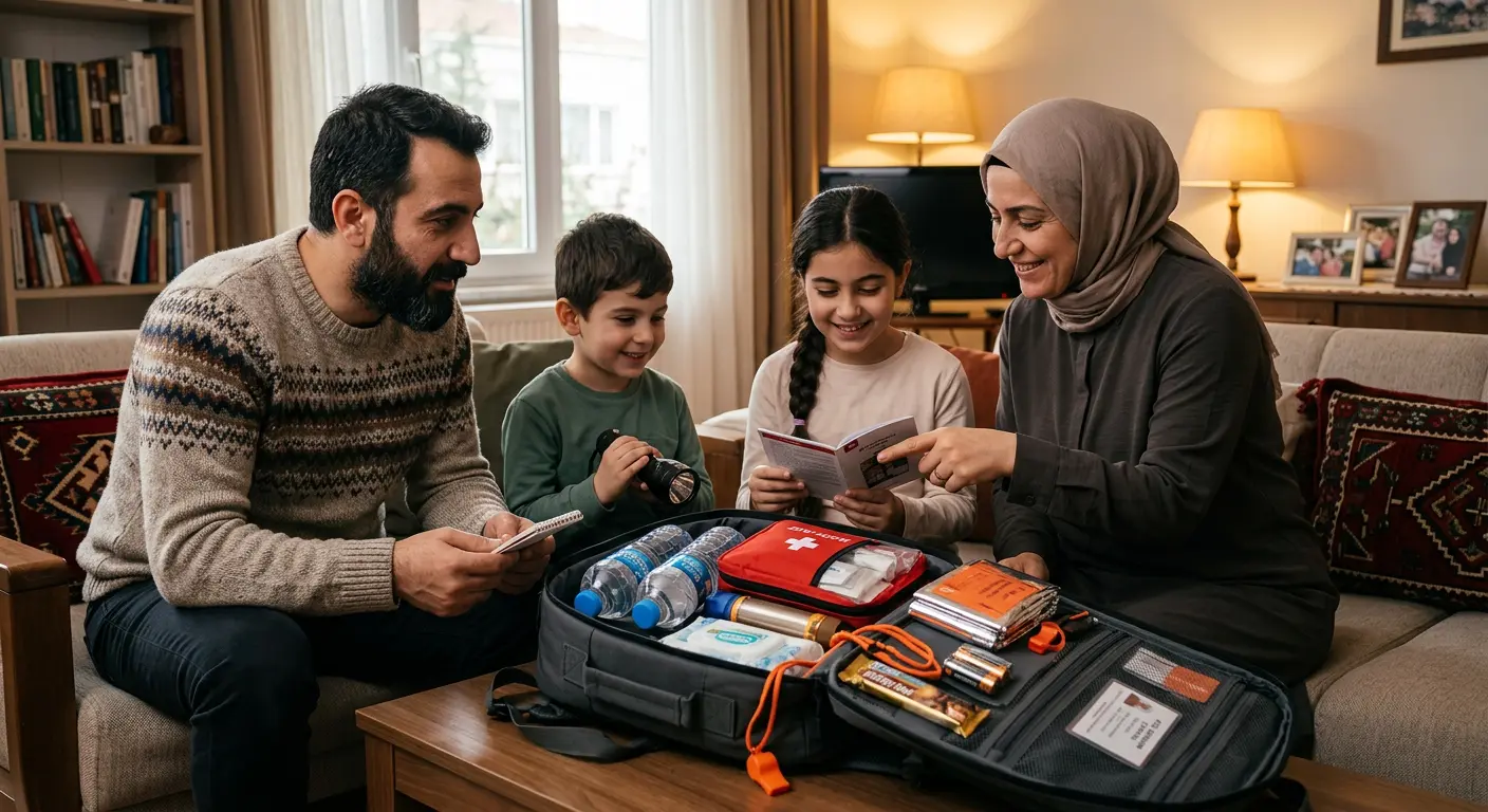 Depreme hazırlık çantası ve acil durum malzemeleri