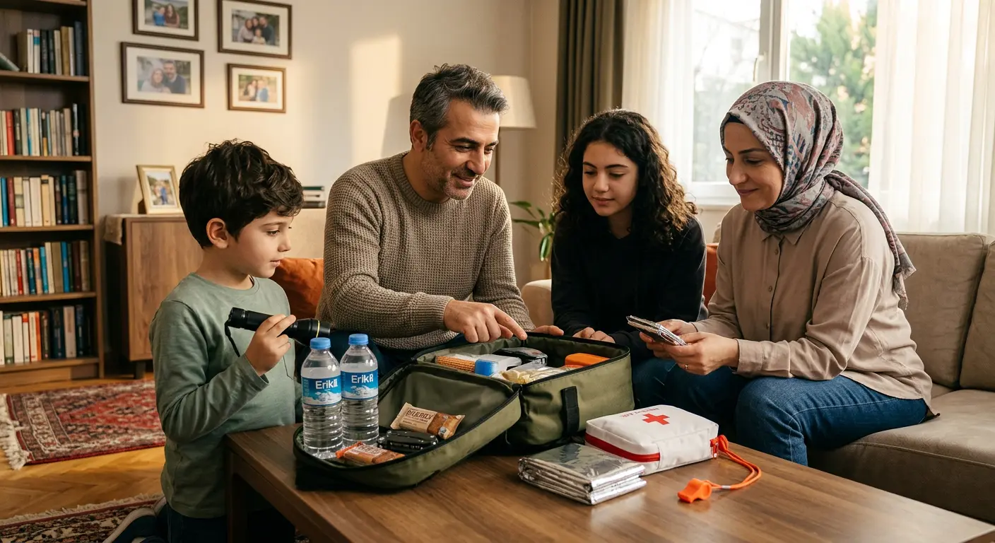 Depreme hazırlık çantası ve acil durum malzemeleri