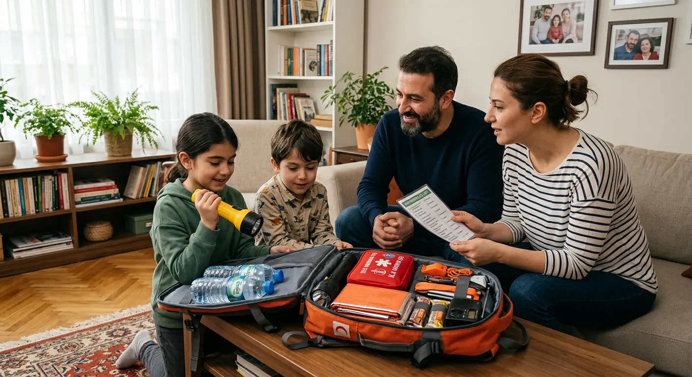 Depreme hazırlık çantası ve acil durum malzemeleri