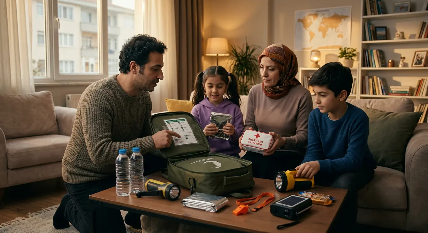 Depreme hazırlık çantası ve acil durum malzemeleri