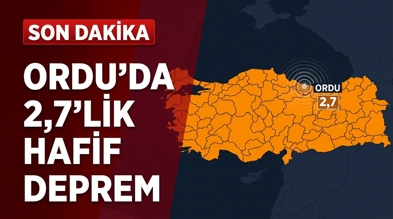 Ordu ve Niksar Sınırında 2.7 Büyüklüğünde Deprem: Son Durum