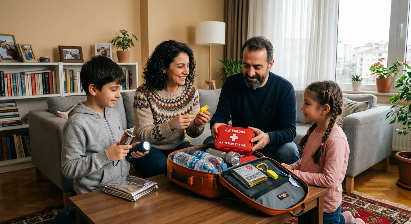 Depreme hazırlık çantası ve acil durum malzemeleri