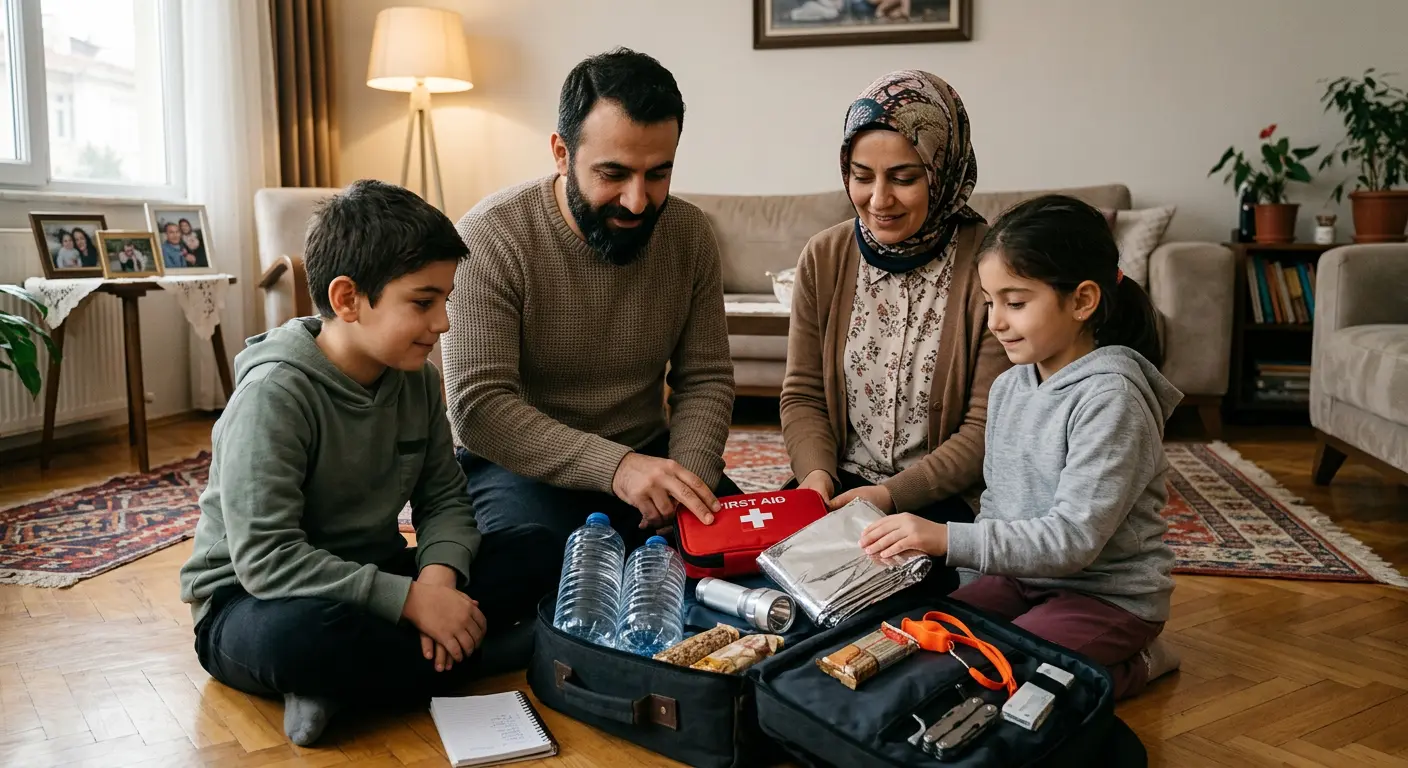 Depreme hazırlık çantası ve acil durum malzemeleri