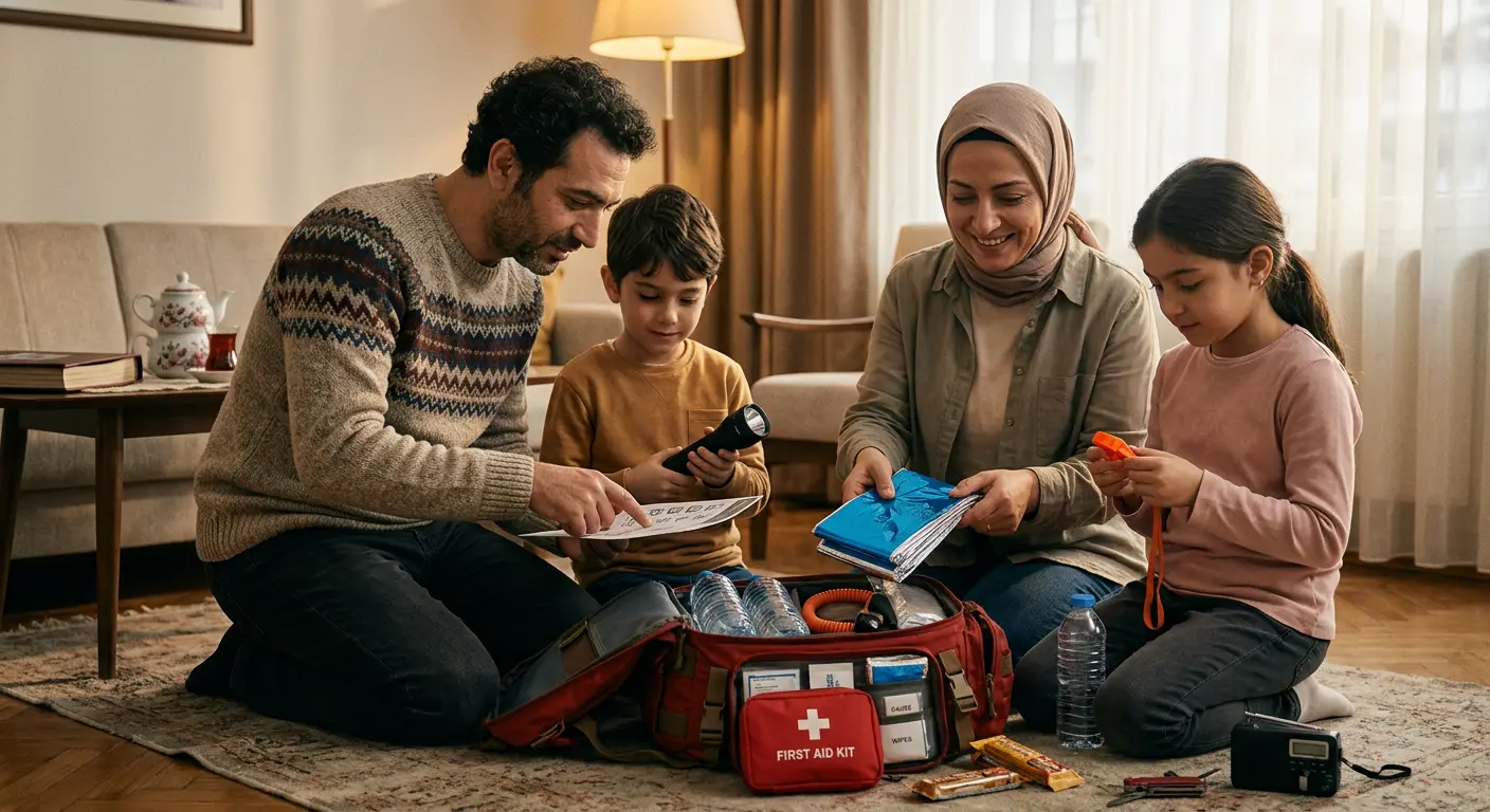Depreme hazırlık çantası ve acil durum malzemeleri