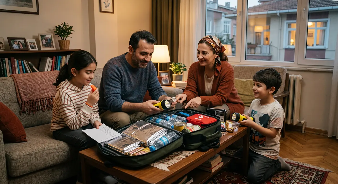 Depreme hazırlık çantası ve acil durum malzemeleri