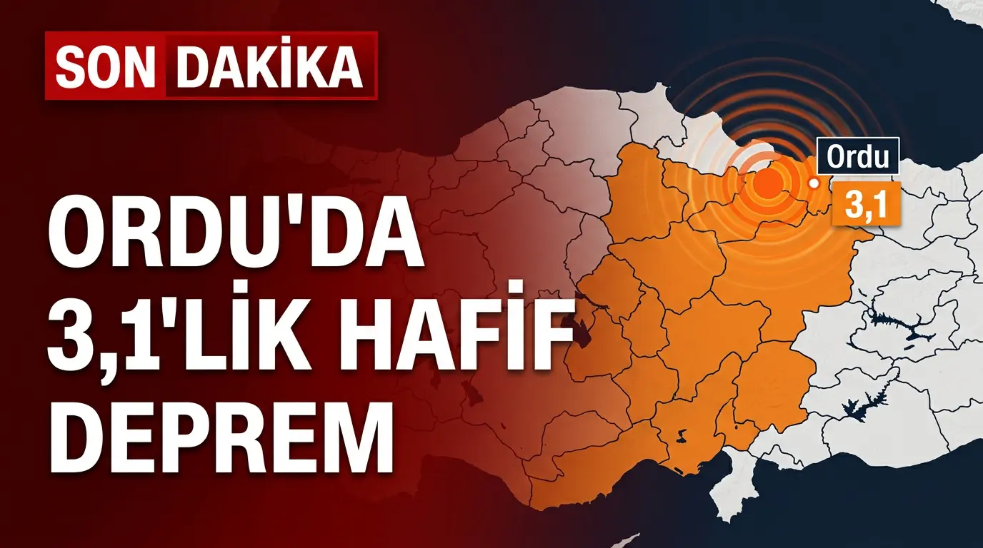 Ordu ve Niksar Hattında Hareketlilik: 3.1 Büyüklüğünde Deprem