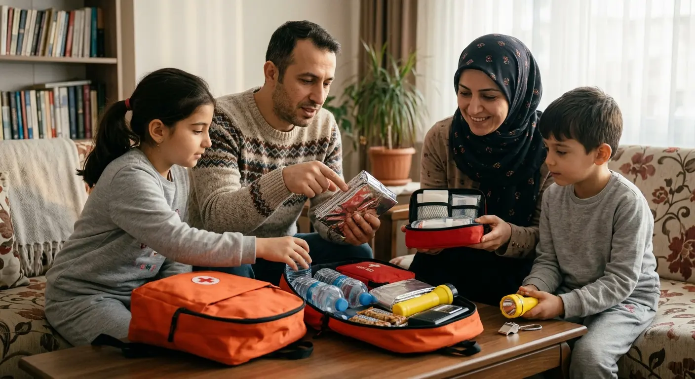 Depreme hazırlık çantası ve acil durum malzemeleri