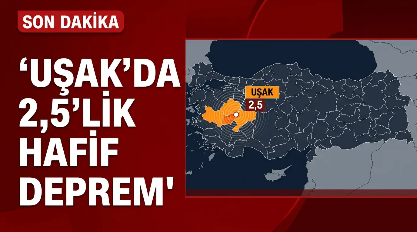 Uşak Deprem Haberi: Hamdiye-Güney Mevkiinde 2.5 Büyüklüğünde Sarsıntı