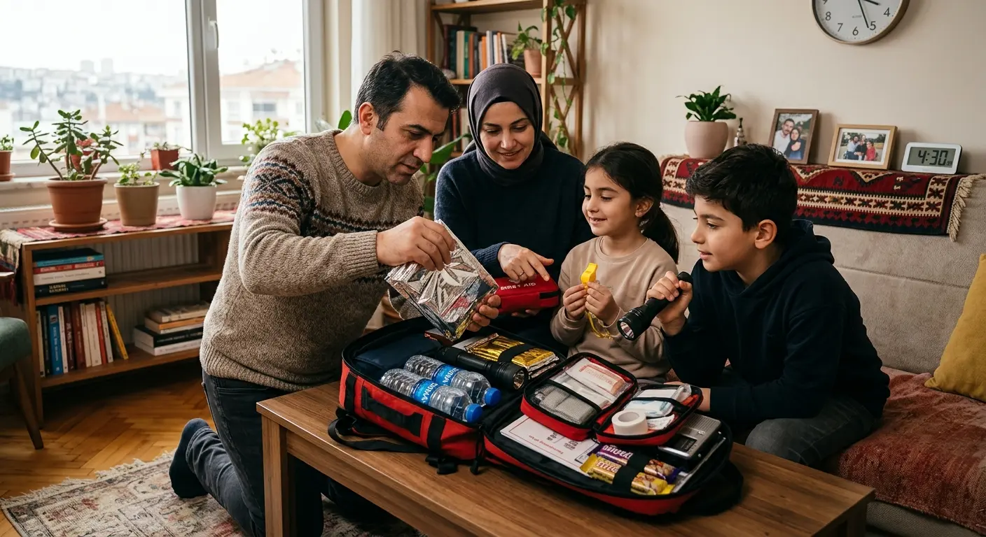 Depreme hazırlık çantası ve acil durum malzemeleri