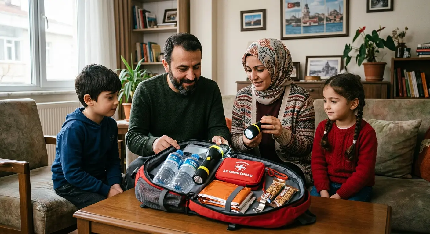 Depreme hazırlık çantası ve acil durum malzemeleri