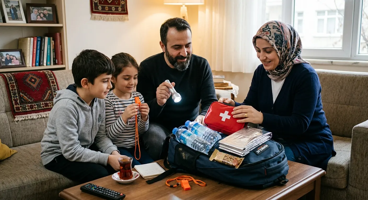 Depreme hazırlık çantası ve acil durum malzemeleri