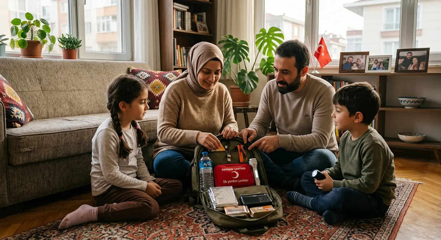Depreme hazırlık çantası ve acil durum malzemeleri