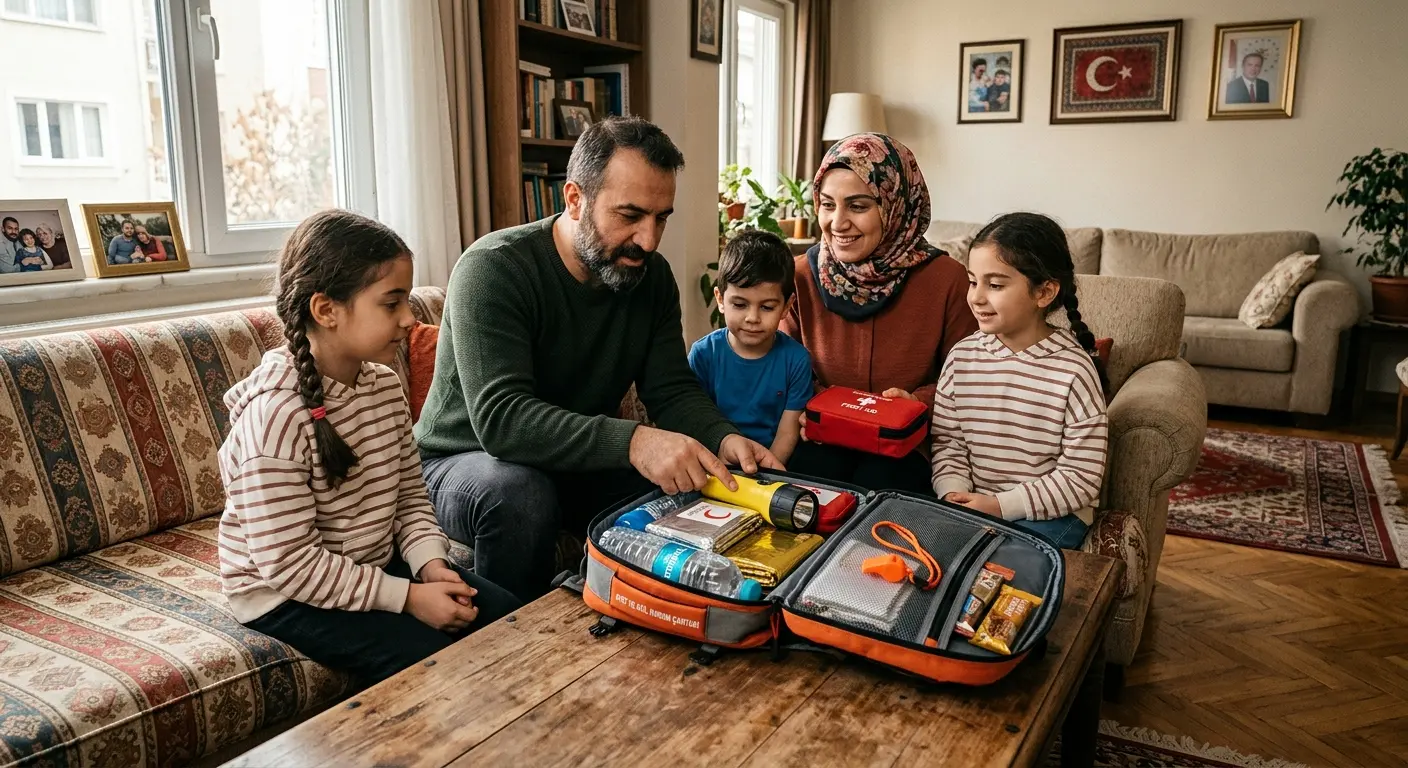 Depreme hazırlık çantası ve acil durum malzemeleri