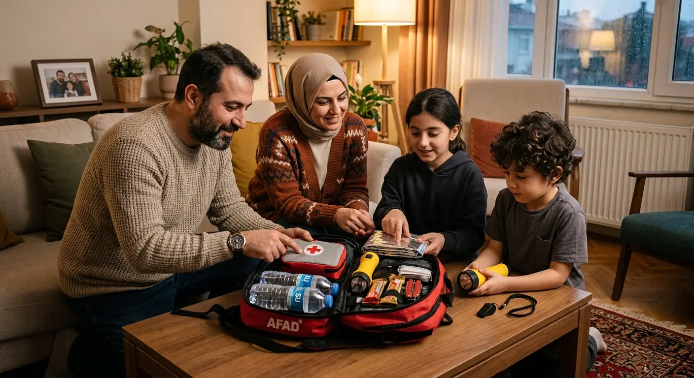 Depreme hazırlık çantası ve acil durum malzemeleri