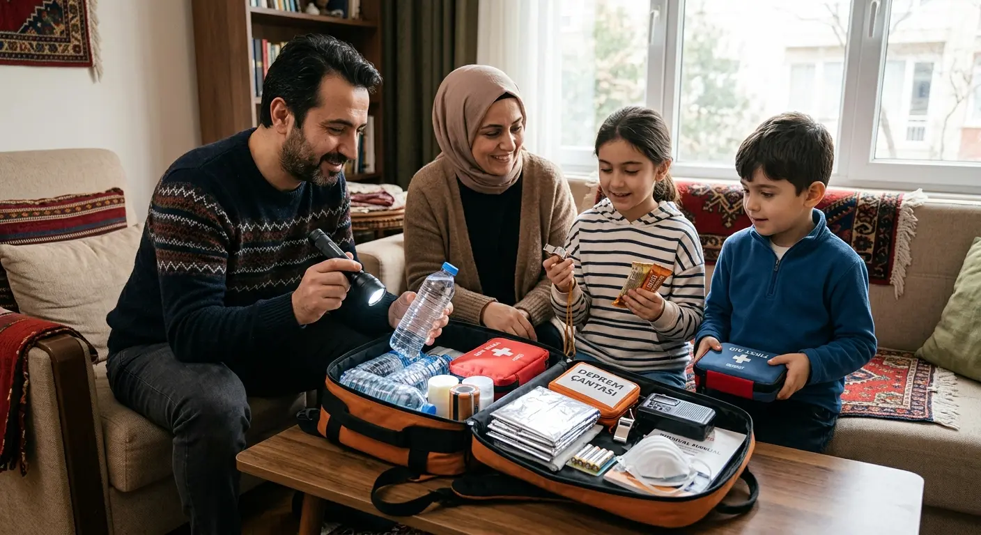 Depreme hazırlık çantası ve acil durum malzemeleri