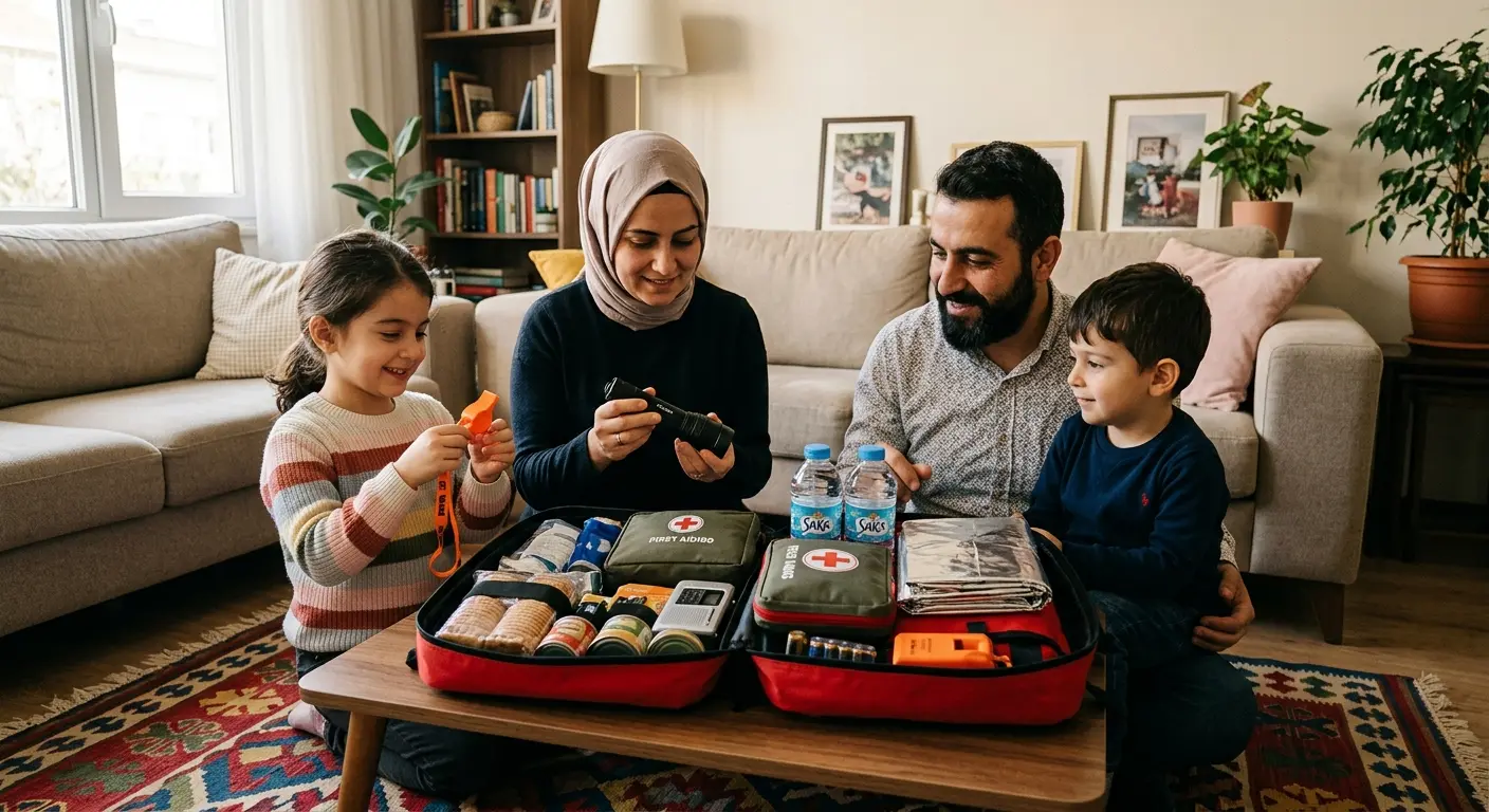 Depreme hazırlık çantası ve acil durum malzemeleri