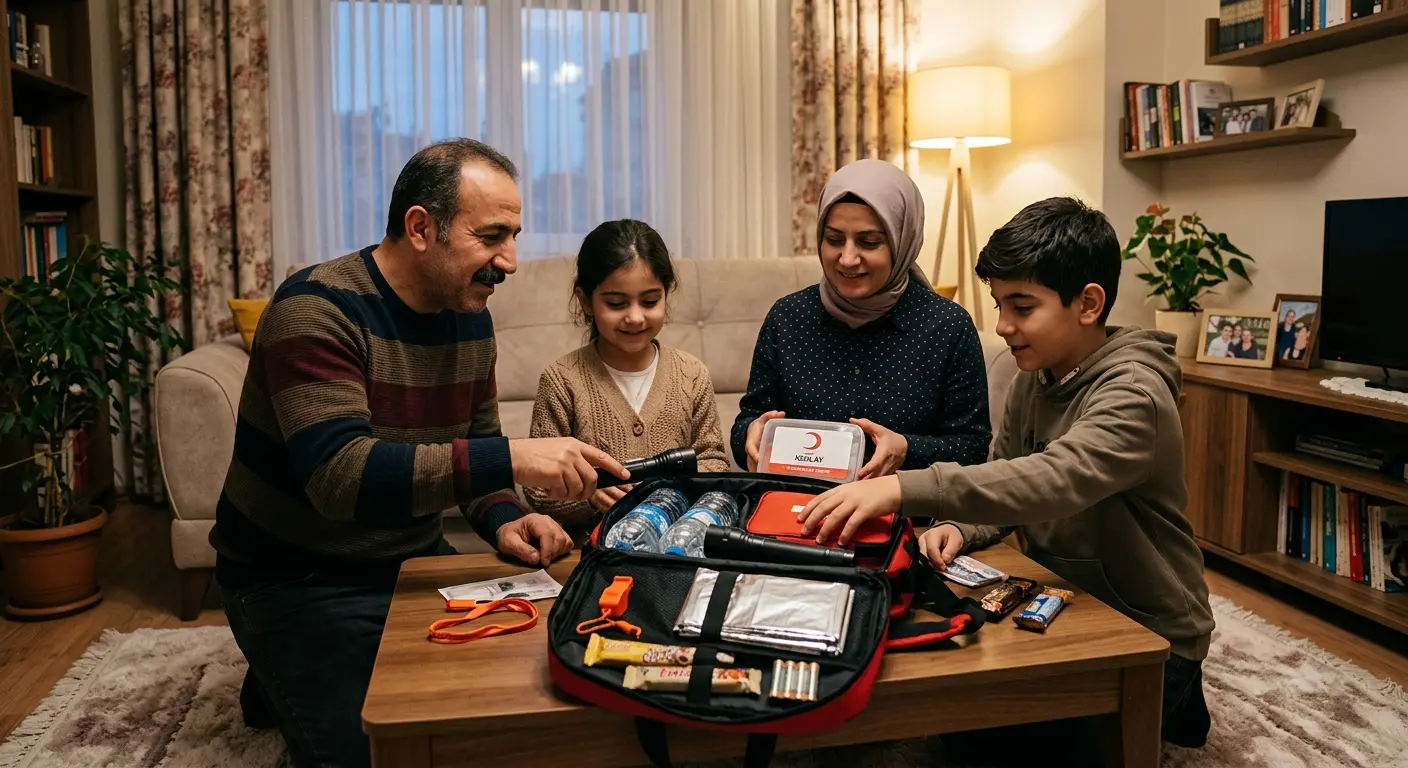 Depreme hazırlık çantası ve acil durum malzemeleri