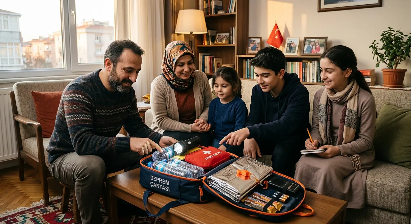 Depreme hazırlık çantası ve acil durum malzemeleri